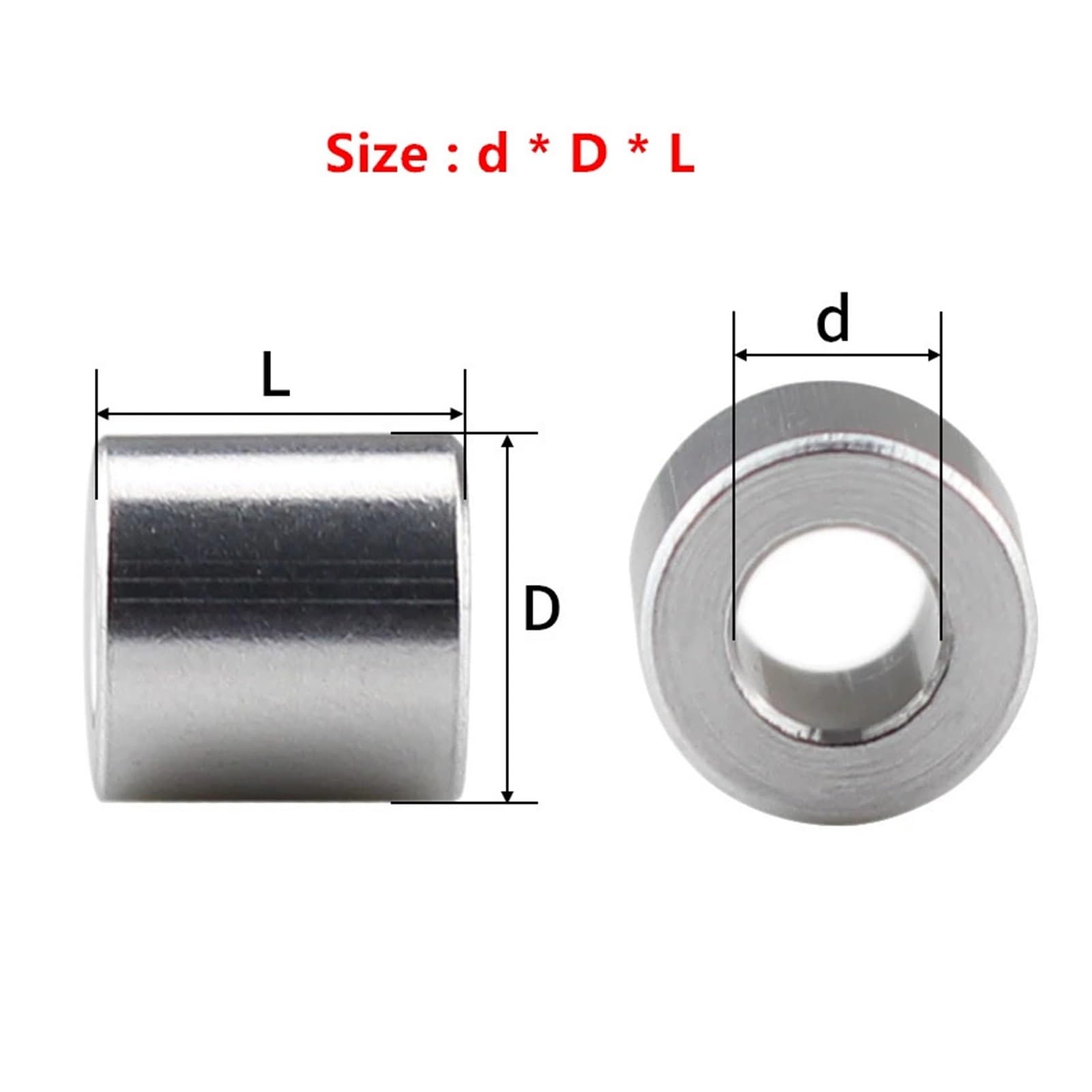 Distanziali in alluminio, 10 rondelle piatte in alluminio M3-M8, boccola guarnizione (L 6 mm, M8 x 16 x L, 10 pezzi)