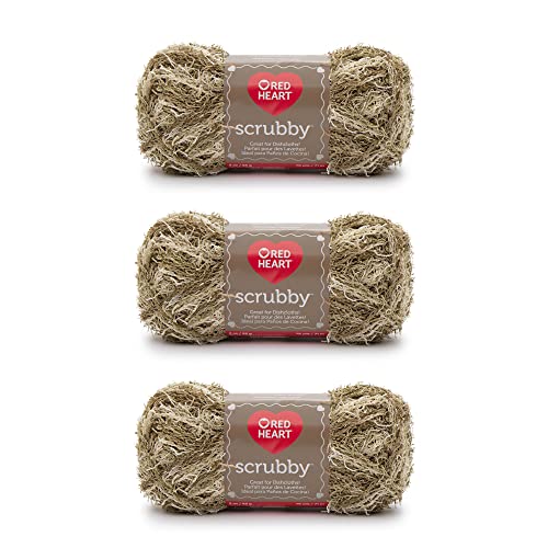 Red Heart Scrubby Yarn, 3 Pack, Almond 3 Count, Pack Of 3
