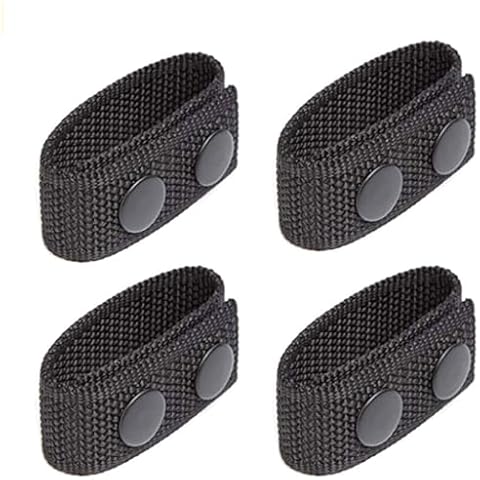 ZHUNIPINGAN belt keepers for duty belt,Black Tactical Duty Belt Keeper Stays - 4pcs Double Snap Police Law Enforcement Accessories - Belt Keepers for Duty Belt 2.5 Inch Nylon Cover