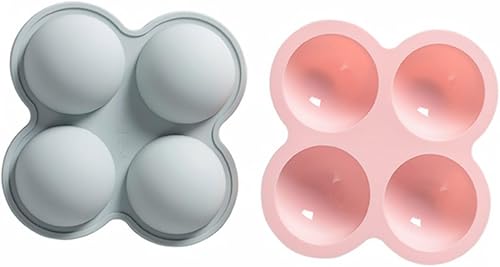 Miniatura 1 de Paquete de 2 moldes de silicona semicirculares para pasteles fáciles de usar para proyectos de horneado de bricolaje