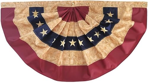 Miniatura 2 de Briarwood Lane Banderines patrióticos teñidos de té de 48 x 24 pulgadas (juego de 3)