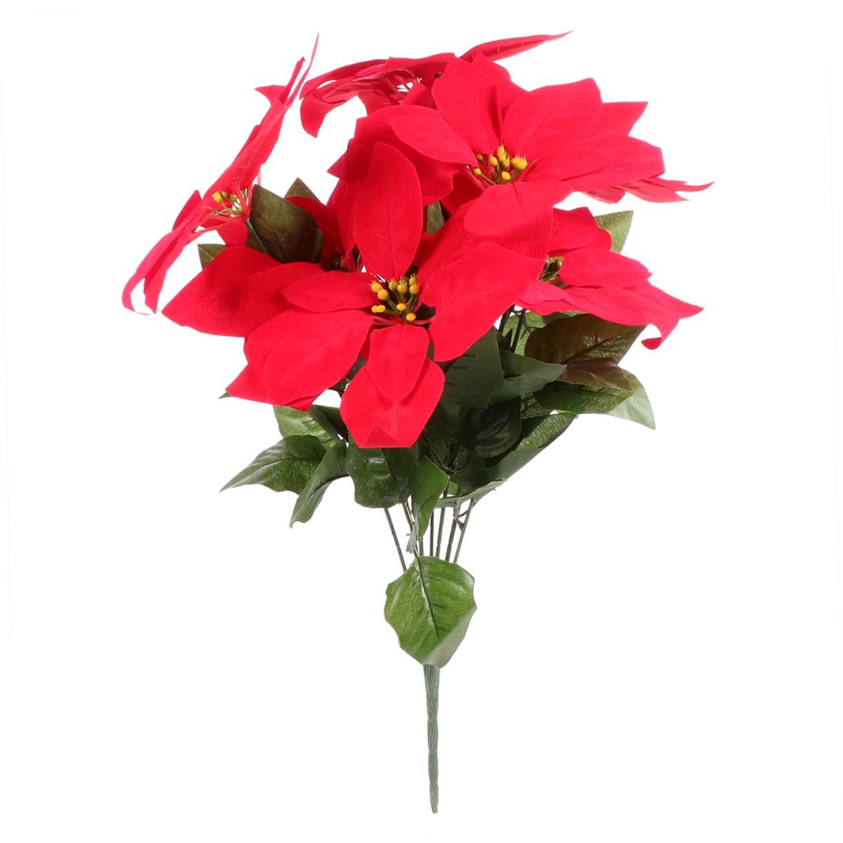 Ciieeo 2piezas Bouquet Artificial De Poinsettia Roja para Decoración Navideña Simulación De Flor para Fiestas y Centro De Mesa