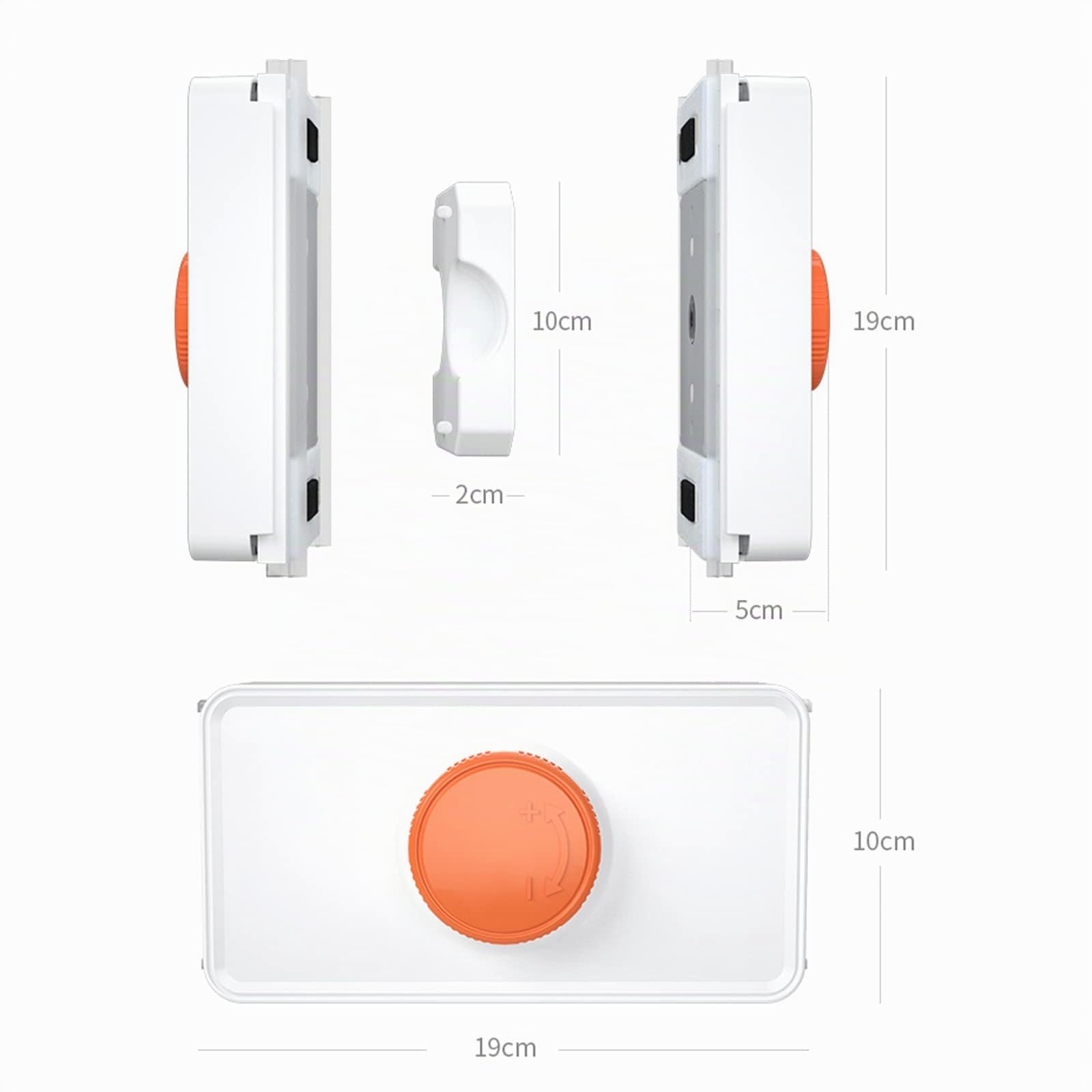 Limpia Cristales Magnético con 120cm Mango Telescópico y Cabezal Giratorio Cepillo para Limpiar Ventanas, Vidrio de Doble Cara, Automóvil, Ducha,5-35mm,Gris