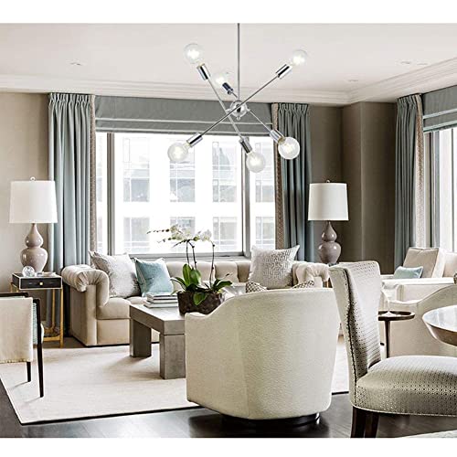Lámpara Sputnik de 8 luces cromada moderna para techo de salón y dormitorio 3