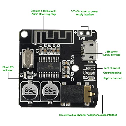 Eplzon Bluetooth Audio Receiver Module B T 5.0 Stereo Audio Amplifier 3.7-5V Mp3 Bluetooth Decoder Board Car Speaker Audio Amplifier #TOP3
