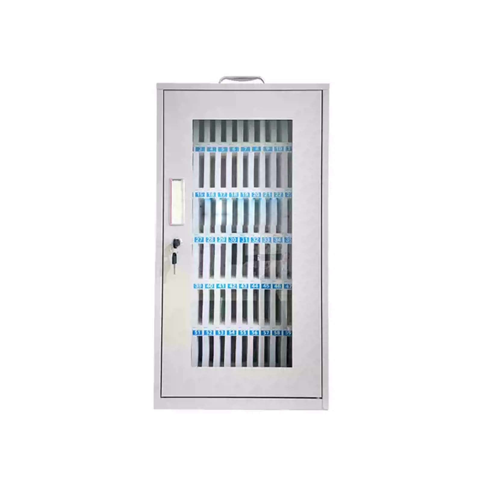 Mobile Phone Storage Cabinet Desktop Storage Rack Steel Mobile Phone Storage Cabinet,with Ventilating Holes at Both Ends Lock and Key with Digital Numbering,Suitable for School Factory Office(72 floor