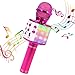 ShinePick Microphone Karaoke Bluetooth, Micro Karaoke sans Fil avec LED Lumière Disco pour Enfants/Adultes Chanter, Compatible avec Android/iOS/PC/Smartphone (Pourpre)