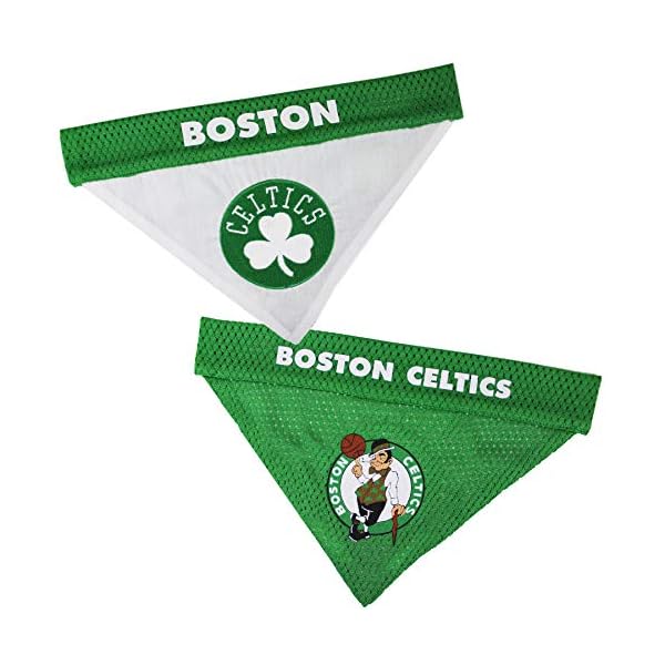 Pets First NBA Dog Bandana – Boston Celtics Reversible Pet Bandana. 2 Sided Home & Away Sports Bandana with a PREMIUM Embroidery TEAM Logo, Large/X-Large