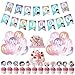 BTS Party Supplies Décoration Set, 34 Pcs Party Supplies Set, Décorations De Fête à Thème, Bannière d'Anniversaire, Ballons, Décoration De Gâteau