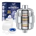 Hydra-Bliss 20-Stage Shower Filter: Vitamin C Enhanced, Hard Water Softener, Chlorine Removal, Revitalize Skin, Hair & Nails with 3 Long-Lasting Cartridges, Universal fit & Easy Installation
