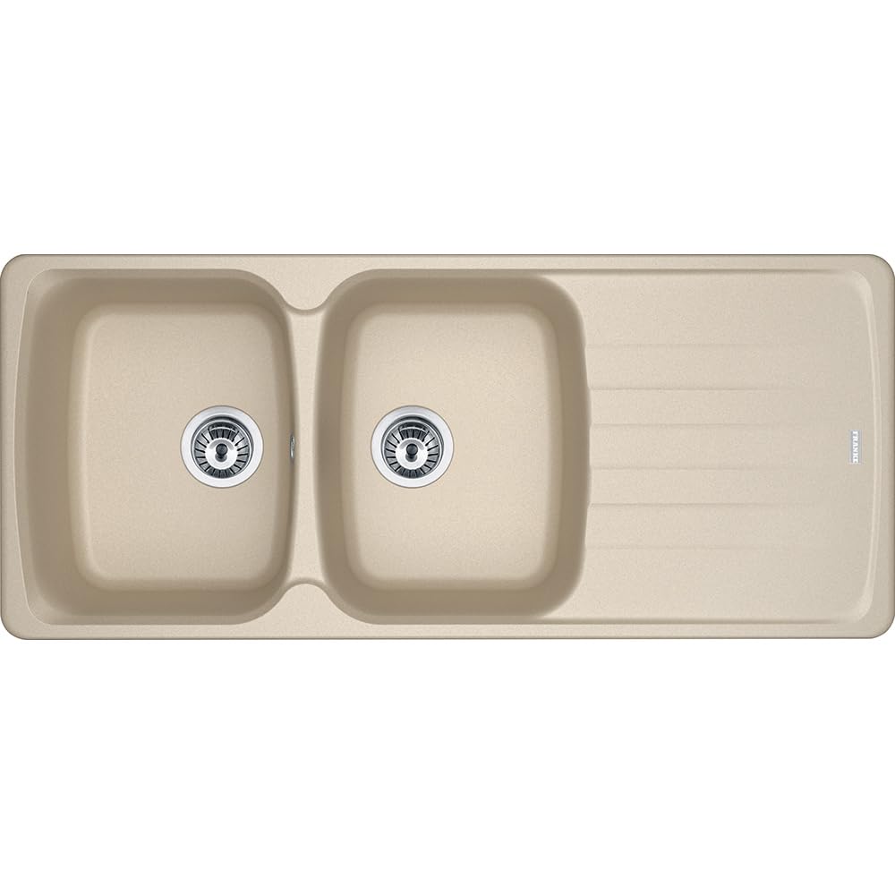 Franke - Lavello a due vasche con gocciolatoio AZG 621 finitura avena da 116x50cm