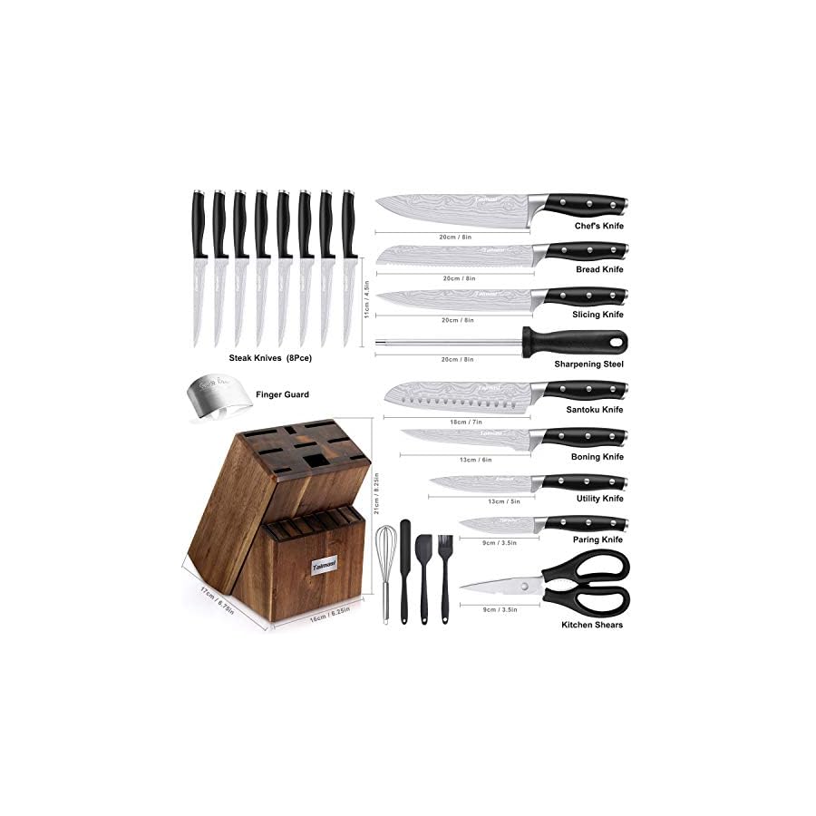 Knife-set-23-Pcs-Kitchen-Knife-Set-with-Block-Sharpener-Rod-High-Carbon-Stainless-Steel-Chef-knife-set-Ultra-Sharp-Full-Tang-Design Knife set, 23 Pcs Kitchen Knife Set with Block and Sharpener Rod, High Carbon Stainless Steel Chef knife set for kitchen, Ultra Sharp, Full-Tang Design