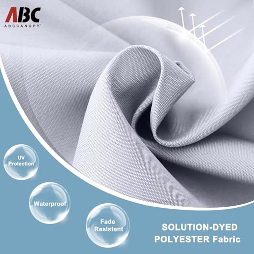 Image of ABCCANOPY Durable Solar Led Patio Umbrellas with 32LED Lights 11FT (Light Gray)