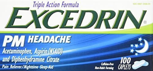Excedrin PM Headache Pain Reliever Caplets, 100 Count by Excedrin