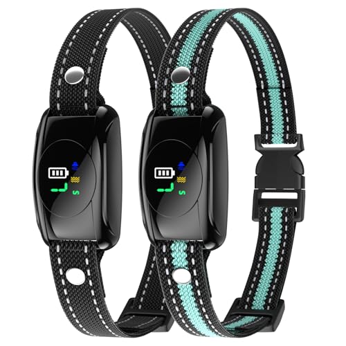 2 Pack No Shock Bark Collar for Large & Medium Dogs - Safe & Humane Dog Bark Collar with Beep & Vibration, 7 Adjustable Sensitivity Levels, 100% IPX7 Waterproof Dog Training Collar Indoor Outdoor Use