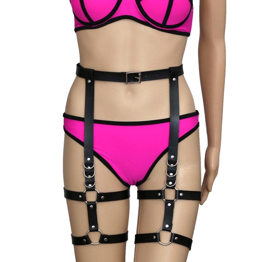 Womens PU Leather Body Harness Belt Adjustable Punk Waist Leg Garter Belt|Clothing, Shoes & Accessories | Womens Clothing | Intimates & Sleep | Garter Belts-image-37