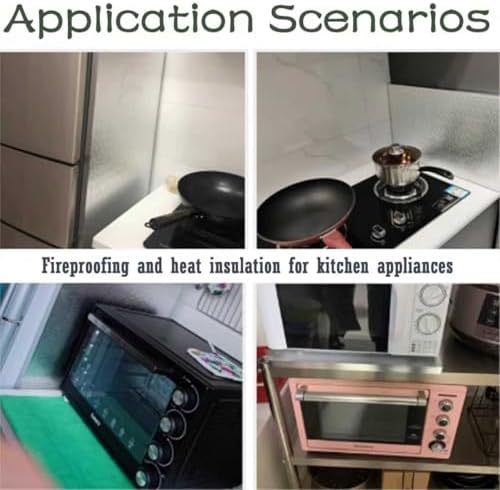 Self-Adhesive Magnetic Heat Shield Board 8-32" for Refrigerator Next to Stove, Microwave Protection, High-Temperature Resistance, Durable Hot Plate Guard