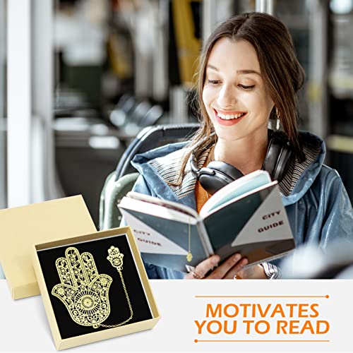 Hamsa & Evil Eye Metal Bookmark, Bookmarks For Women, Birthday Gifts Teachers & Mothers Valentine's Day Teacher Appreciation Gifts, Cute Book Marks With Chain For Men/Kids/Friend/Mom/Girls/Book Lovers #TOP5