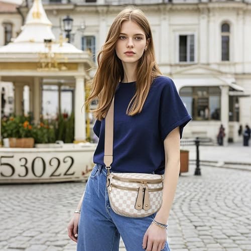 Image of KKXIU Crossbody Sling Bag for Women Trendy Fanny Pack Vegan Leather Chest Bag | Trendy