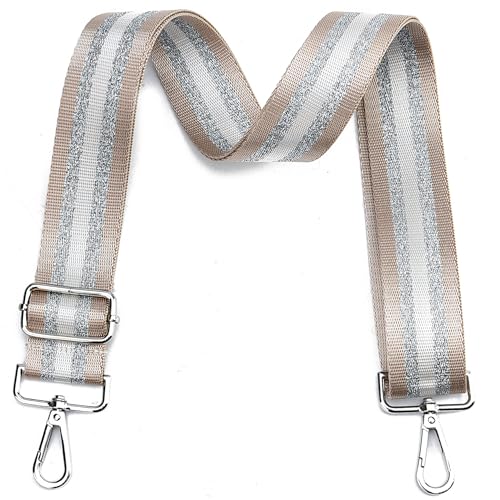 Image of LVYOUME Purse Strap Silver Hardware Wide Bag Straps Replacement Crossbody Adjustable Shoulder Strap for Purses