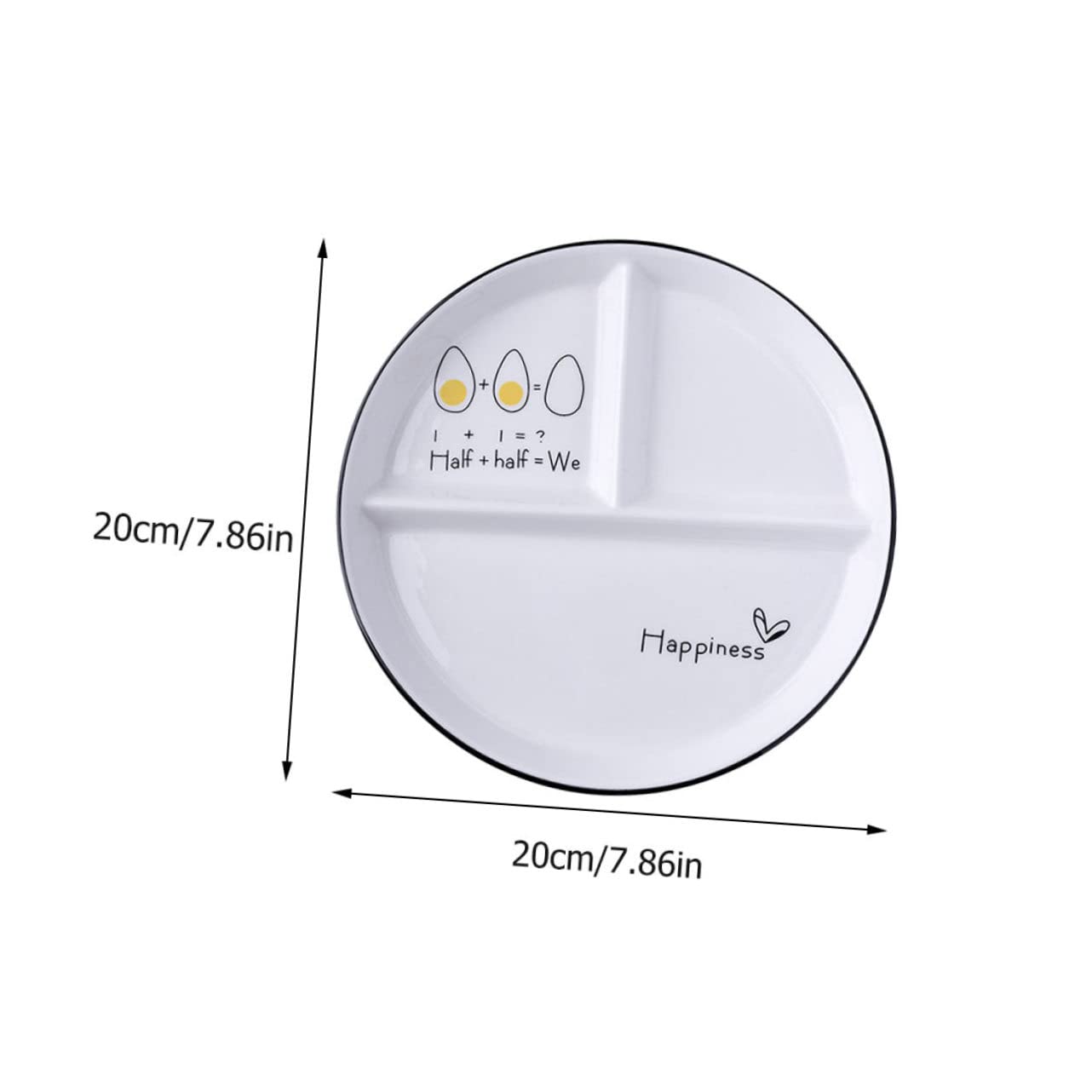 Assiette Compartimentée à 3 Compartiments en Céramique, Lot de 2