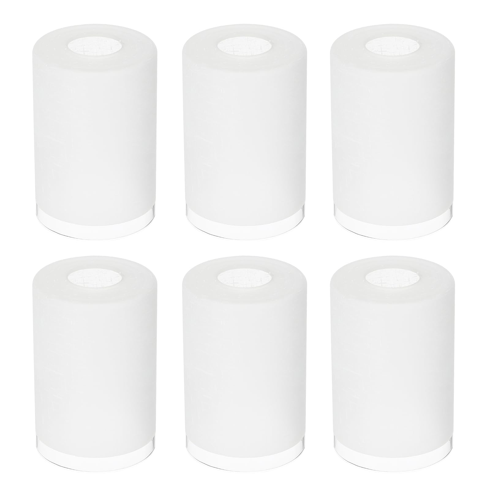 PATIKIL 6 x 4 Inch White Linen Glass Shades Replacement, 6pcs Handmade Glass Lamp Shade Cylinder Lampshade Light Fixture with 1-5/8" Fitter for Chandelier Pendant Wall Sconces