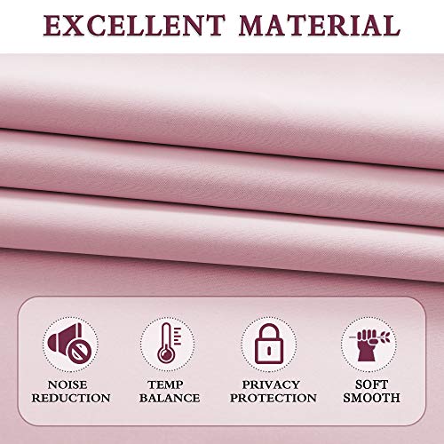 Image of DONREN 96 Inch Curtains for Living Room - Blackout Thermal Insulated Window Drapes with Rod Pocket (2 Panels,52 x 96 Inch,Pink)