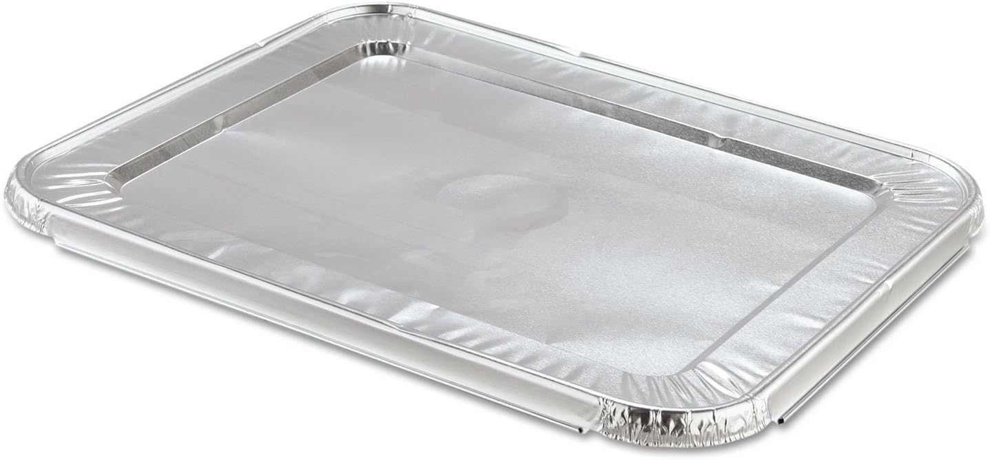 HFA 2049-00-100 Aluminum Foil 1/2 Size Pan Lid - 100 / CS by BUNZL – Metal, Silver, Pack of 100