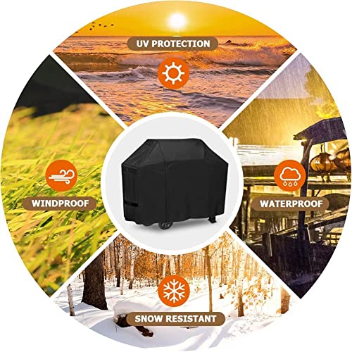 Icover Grill Cover, 600D Heavy Duty With Mesh Air Vent, Waterproof Barbecue Gas Smoker Cover, Uv And Fade Resistant, Fit For Weber Char-Broil Nexgrill Brinkmann And More (60") #TOP7
