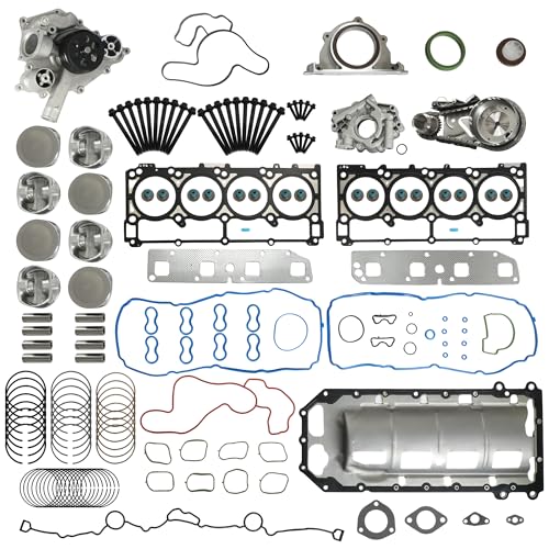 5.7 HEMI Engine Rebuild Overhaul Kit Piston Kit With Water Pump & Oil Pump Fit For Jeep Commander Grand Cherokee Chrysler 300 Dodge Charger 5.7L 2003-2008 Replace #HS26284PT1 by StratoForge - Used condition - US$294.18