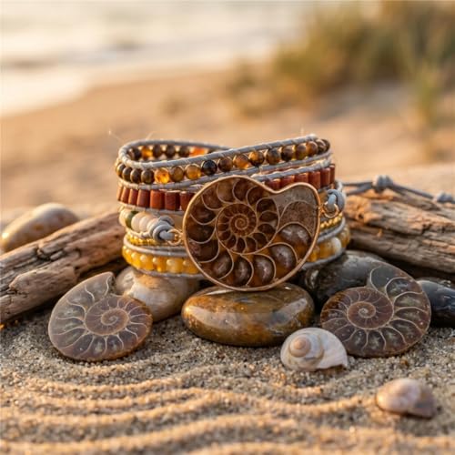 Image of YGLINE Boho Handmade Wrap Leather Tube Crystal Stone Bracelet for Women