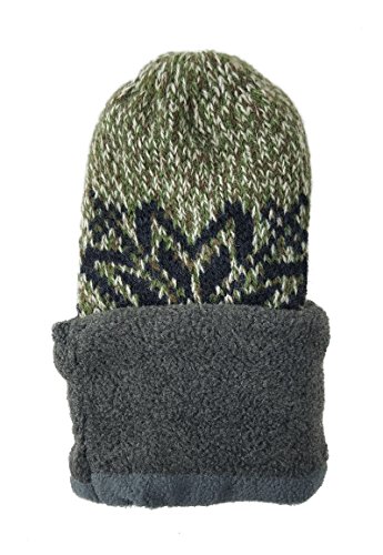 Bruceriver Mens Snowflake Knit Mittens With Warm Thinsulate Fleece Lining Size L/Xl (Olive Green) #TOP3