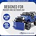 Snow Joe 24 Volt Ride On Car Toy with Snow Plow Scoop and Parental Remote, Blue - 24V-SUV1