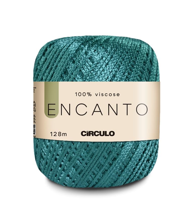 Image of CIRCULO Encanto Yarn 100% Viscose - Luxury & Shine - Light Worsted Weight Yarn - 140 yds, 3.52 oz - Color 5556 - Tiffany