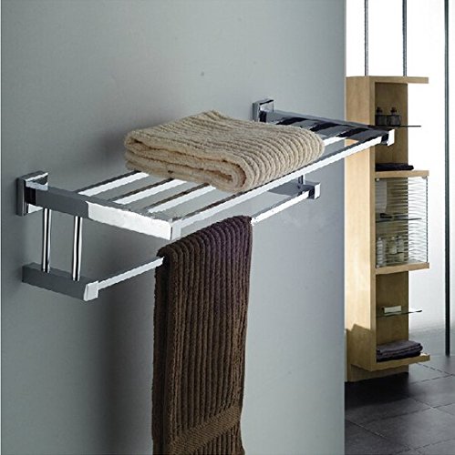 Étagère de salle de bain Gowe serviette rack support mural et barre porte-serviettes en laiton