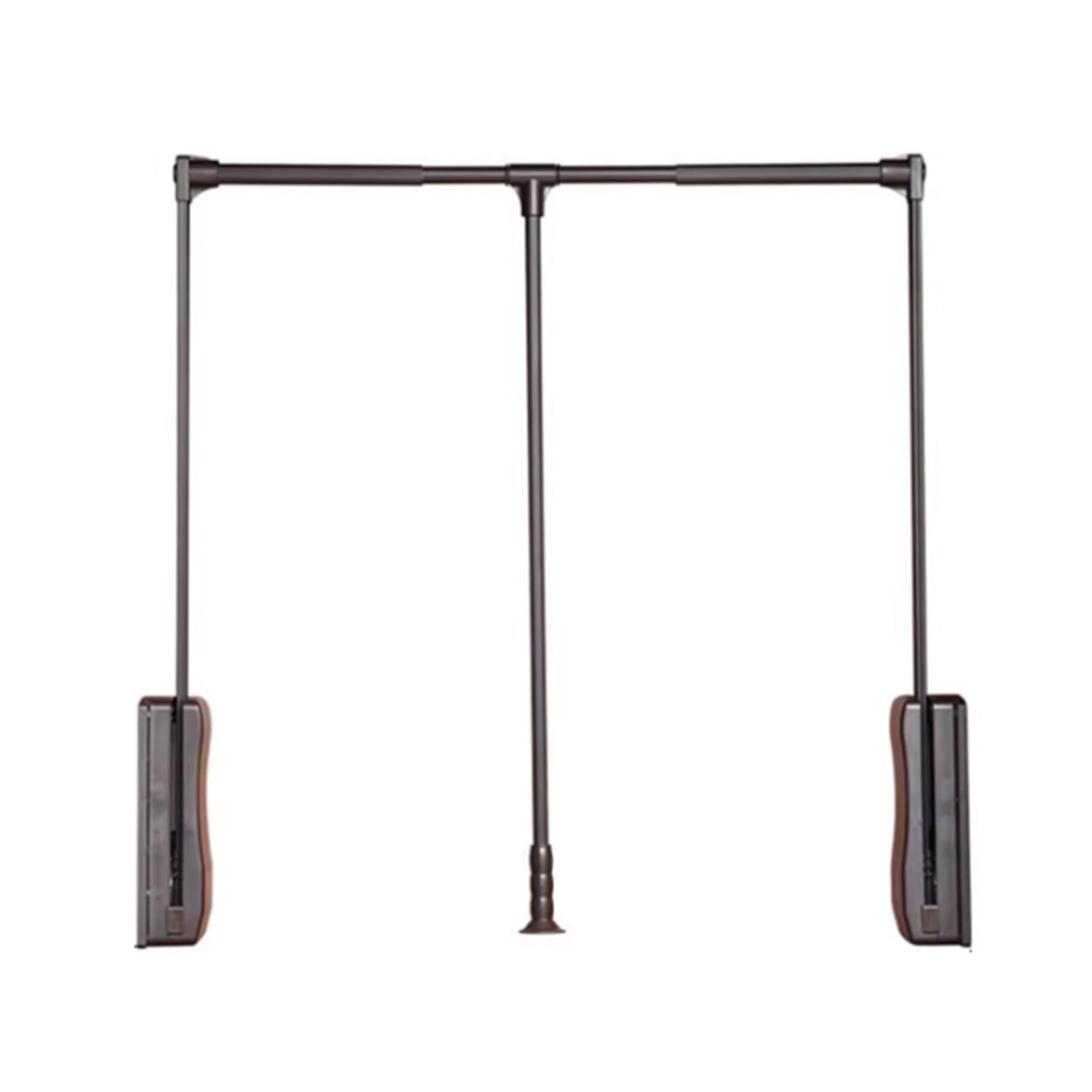 GTHTUHFD Retractable Pull Down Closet Rod With Two-Way Buffering, Side Or Back Mounted Wardrobe Lift Rail For High Cabinets, 55 Lbs Load Capacity Black-700-930mm