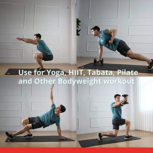 Finer Form Exercise Equipment Floor Mat for Weight Benches, Treadmill, Exercise Bikes, Elliptical, HIIT, Yoga, Tabata, Cardio, Jump Rope in Your Home Gym - Good for both Floor and Carpet