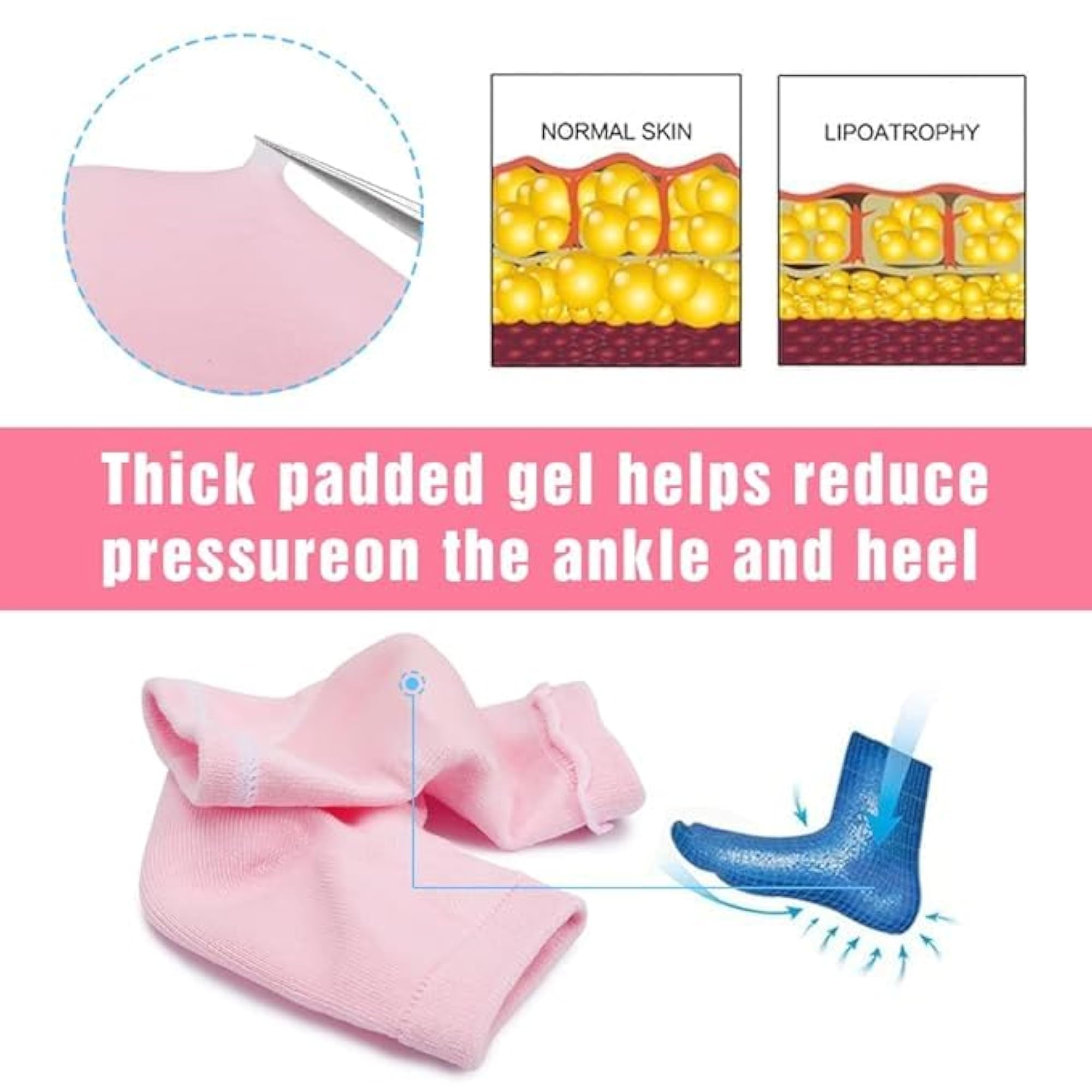 Moisturizing Silicone Gel Heel Socks for Foot Care
