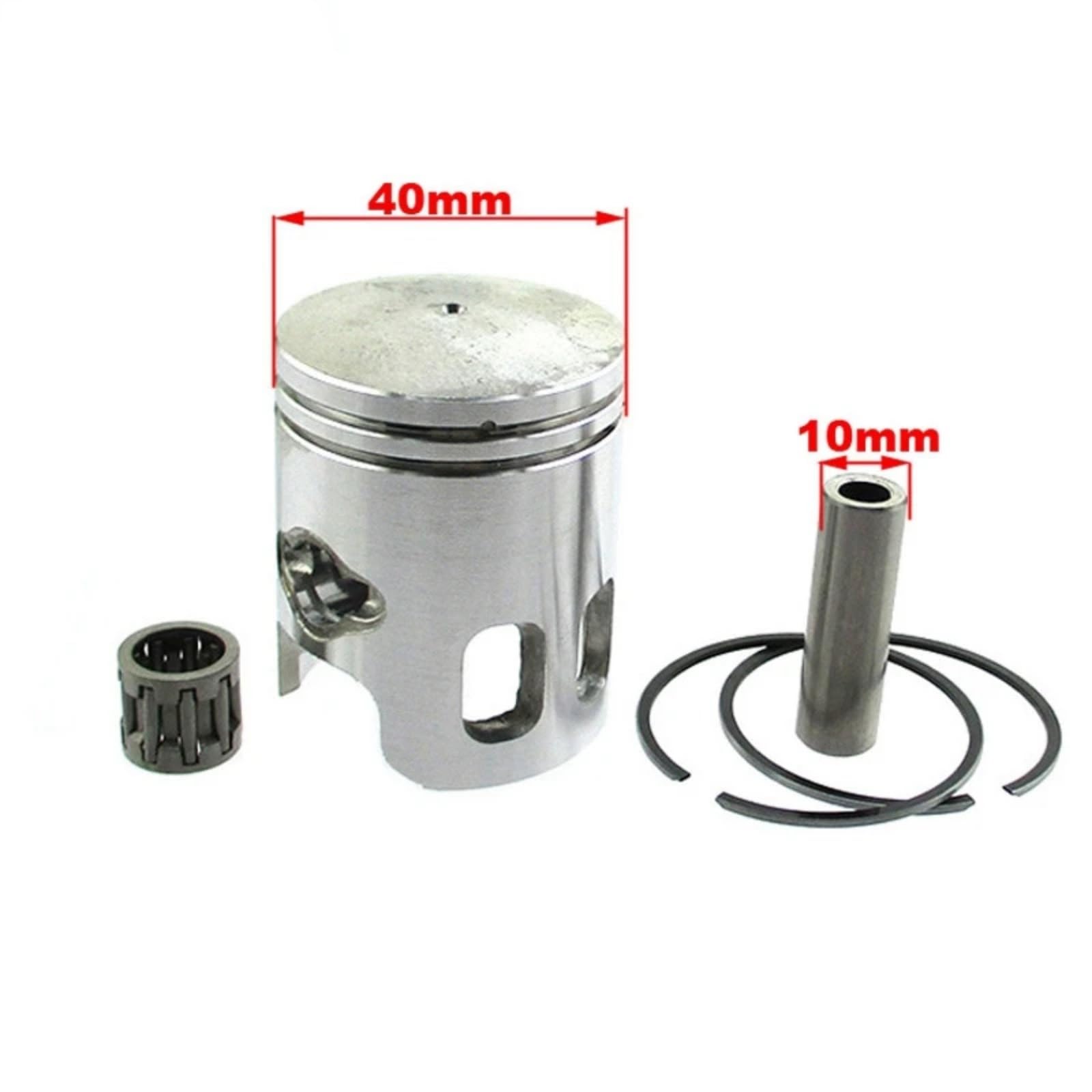 Compatibile con Yamaha per BWS50 per Scooter Ciclomotore ATV Fasce Elastiche Pistone da 40 Mm Kit Perno da 10 Mm Kit Pistone Motore Accessori per Moto Cilindro Pistone Kit