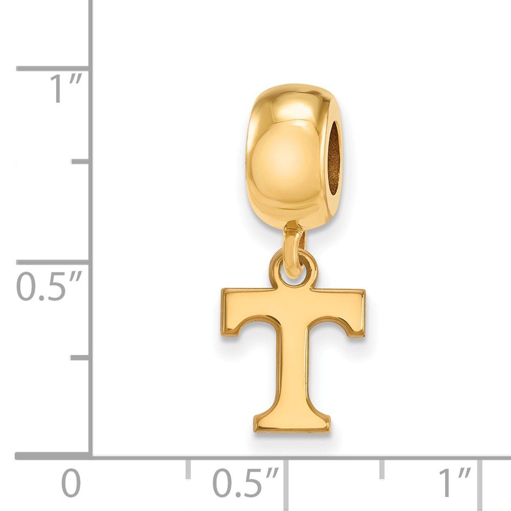 Tennessee Bead Charm Extra Small (3/8 Inch) Dangle (Gold Plated)