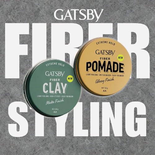 Image of GATSBY Japan's No. 1 Fiber Pomade 80g | Glossy Finish | Enriched with Pro-Vitamin B5 and Keratin