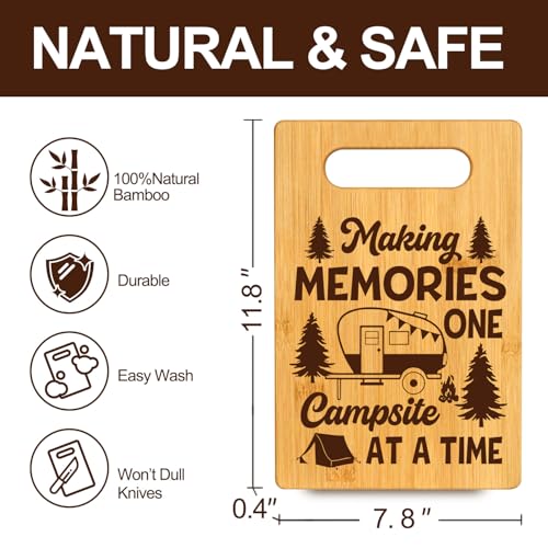 Tabla de cortar de bambú para camping pequeña y rectangular miniatura 2