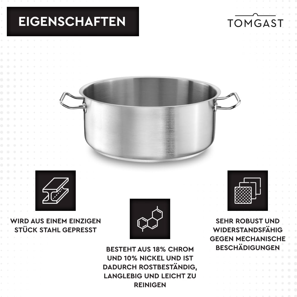 Garnek PRO Ø 40 cm | pojemność 20 l, wysokość 16 cm, stal nierdzewna, wielowarstwowa podstawa | nadaje się do kuchenek i indukcyjnych, nadaje się do mycia w zmywarce
