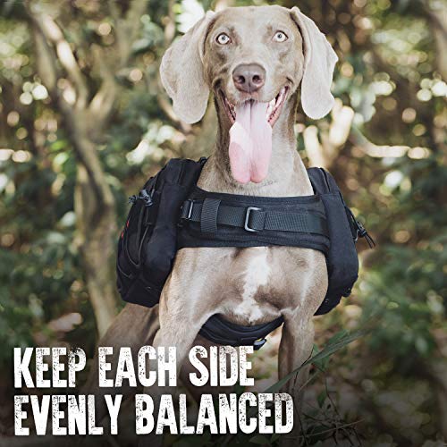 OneTigris Mammoth Hunderucksack 2.0 Version Reißen Camping Wandern Hundebackpack für M/L Größe Hunde (L, Schwarz)