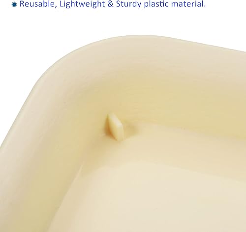 Miniatura 4 de Paquete de 3 platillos para macetas, bandejas rectangulares de plástico para goteo, para exterioresjardín (12.0 x 5.5in, beige)