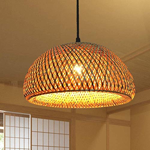 Lustre bambou tressé main réglable avec douille E27 45cm