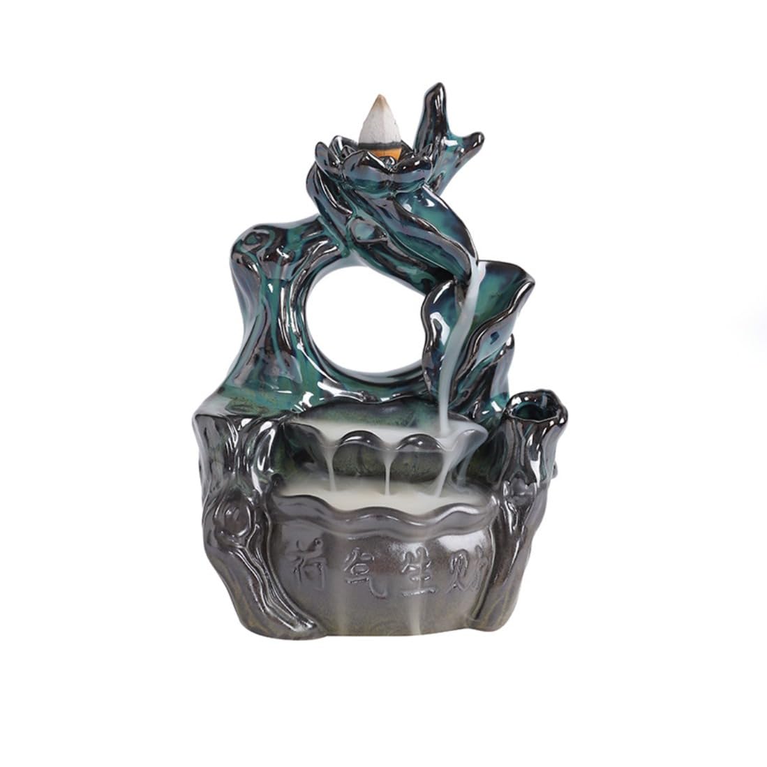 Porte-encens lotus en céramique idée cadeau bien-être originale décoration zen bureau