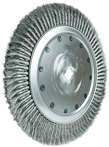 Image of Weiler 09969 15 inch High Density Standard Twist Knot Wire Wheel, .0118 inch Steel Fill, 1-1 /4 inch Arbor Hole, Made in The USA (Pack of 2)