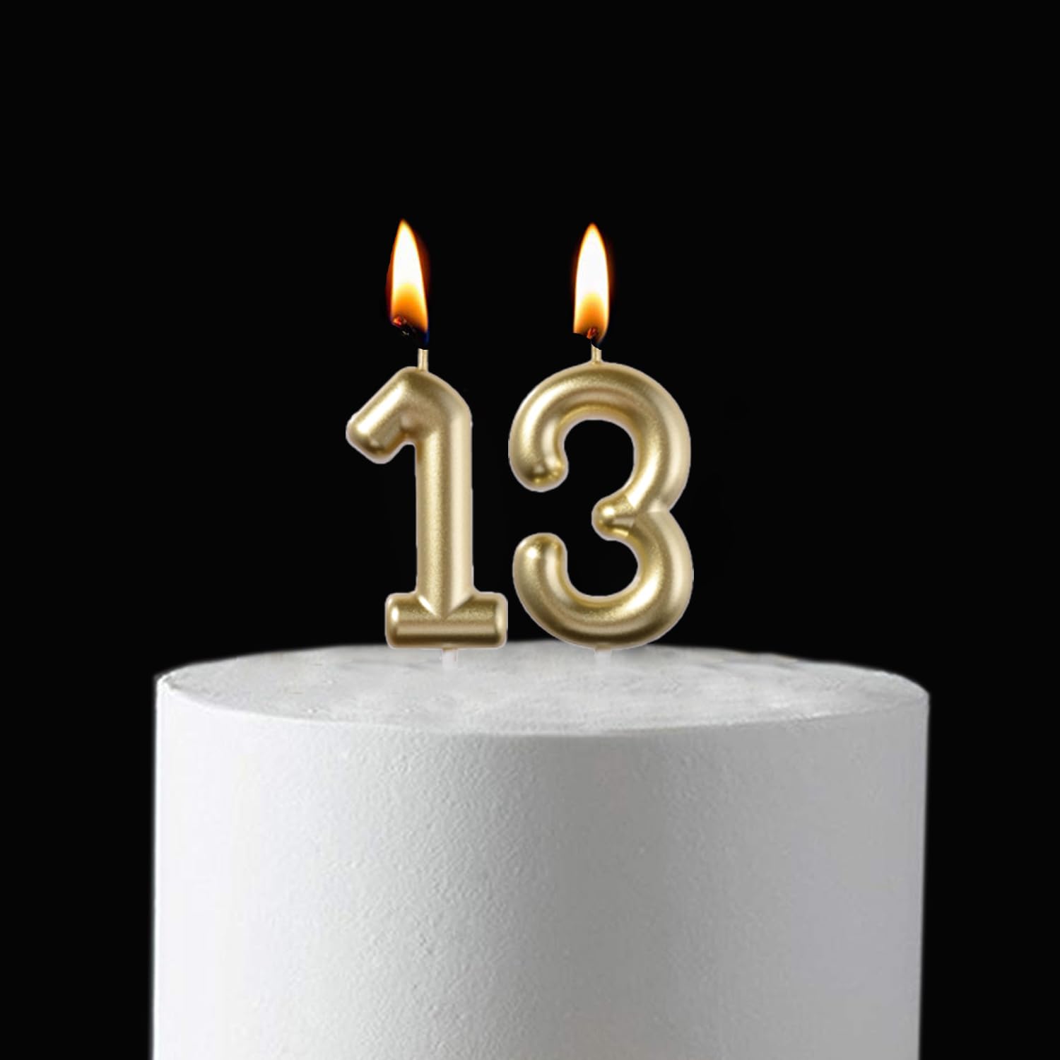 Bougies d'anniversaire dorées 13 et 31 de 6,9 cm - Chiffres 13e et 31e en diamant 3D pour garçons et filles - Décorations de fête à thème