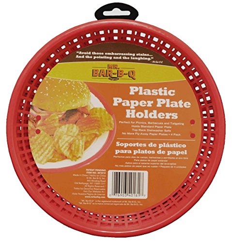 Mr. Bar-B-Q 40181Y Paper Plate Holders, Pack of 4